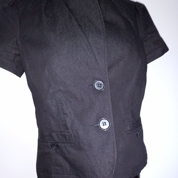 Blouse-jacket, short sleeves, lined, Reitmans women's size 12-Petite / US size 6 - Picture 3 of 13